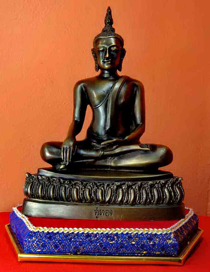 ***พระพุทธรูปศิลปะแบบสมัยอู่ทอง เนื้อทองเหลืองรมมันปู ล้อพิมพ์พุทธศิลป์ใหม่ประณีตสวยงามมาก ขนาดหน้าต