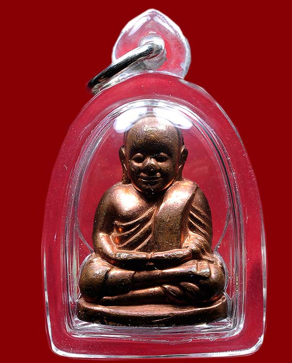 หลวงพ่อเงินวัดบางคลาน เนื้อทองแดง พร้อมเลี่ยม พิมพ์หน้ายิ้ม มีกริ่ง  รุ่นกองทุน ๕๓