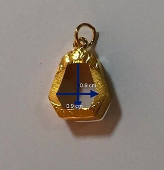 กรอบทองคำ**งานแกะมือสำหรับใส่พระปิดตาสาริกาหลวงพ่อสาคร หนัก 0.67 กรัมราคา 1370 บาท