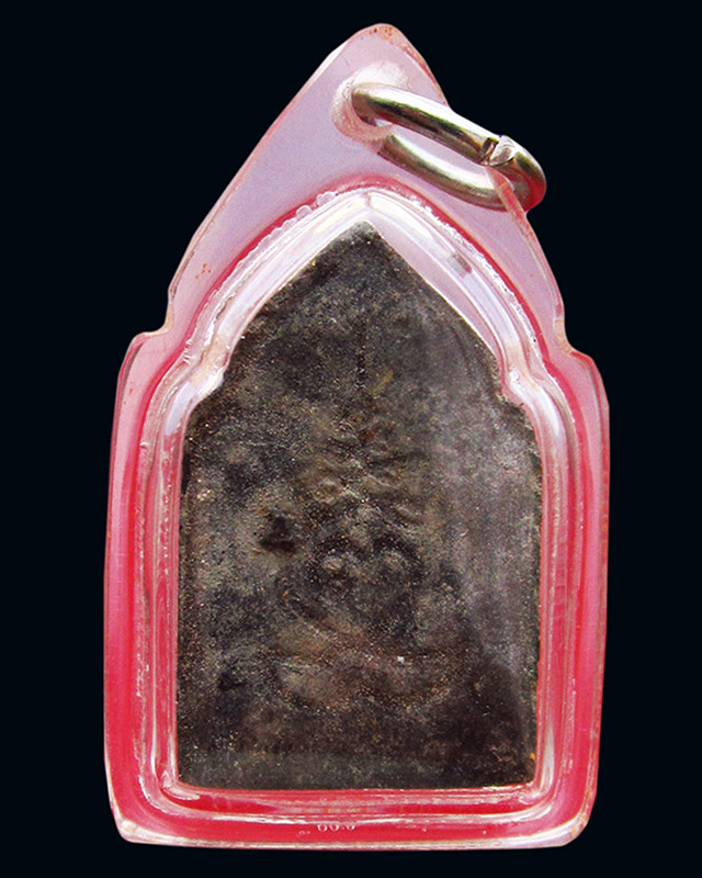 พระปิดตาห้าเหลี่ยม เนื้อดำทาทอง หลวงปู่บัว ถามโก วัดศรีบุรพาราม รุ่น ที่ระลึกหล่อรูปเหมือน ปี ๒๕๔๑