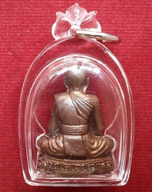 รูปเหมือนปั๊มรุ่นแรก เนื้อทองแดง+เกศา หลวงปู่ชื้น วัดญาณเสน ปี45 ตอกโค๊ตด้านหลัง