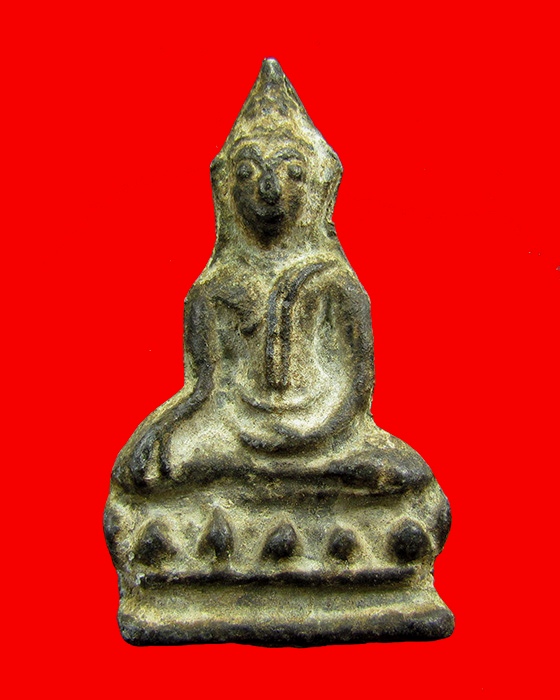 พระอู่ทอง บัวชั้นเดียว เนื้อชิน สนิมแดง กรุวัดเหนือ จ.กาญจนบุรี