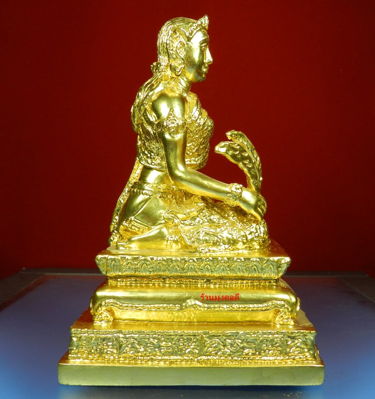 พระแม่โพสพ เนื้อโลหะปิดทองคำเปลว ขนาดบูชา หน้าตัก 3 นิ้วหลวงปู่คีย์ วัดศรีลำยอง จ.สุรินทร์  No.214 