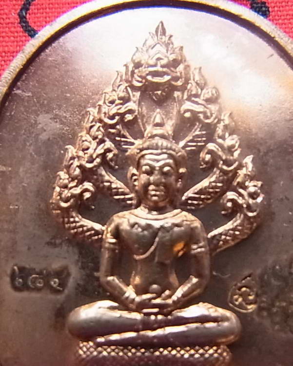 เหรียญพระนาคปรก ไตรมาส ๕๑ หลวงพ่อสาคร วัดหนองกรับ ระยอง เนื้อทองแดงผิวไฟ เลขสามหลัก ๗๐๔ พร้อมกล่องเด