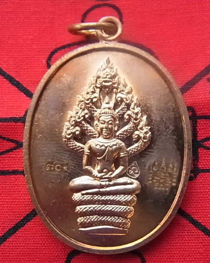 เหรียญพระนาคปรก ไตรมาส ๕๑ หลวงพ่อสาคร วัดหนองกรับ ระยอง เนื้อทองแดงผิวไฟ เลขสามหลัก ๗๐๔ พร้อมกล่องเด