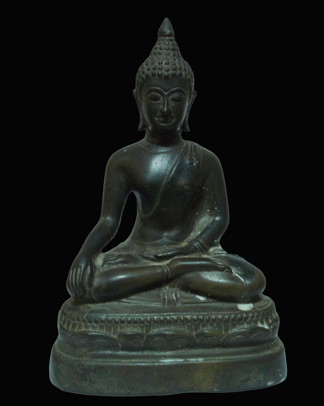 พระบูชา หลวงพ่อดี วัดหนองจอก หน้าตัก๕ นิ้ว ใต้ฐานอุดปูนฝังเหรียญ+สมเด็จสภาพเดิม