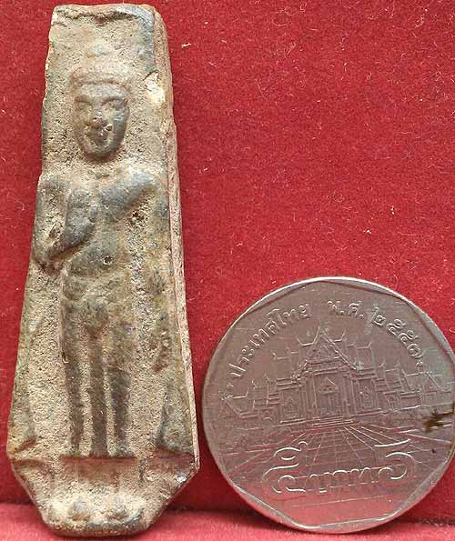 *พระร่วงยืน สุโขทัย ดินเผาสีเขียวมอย*