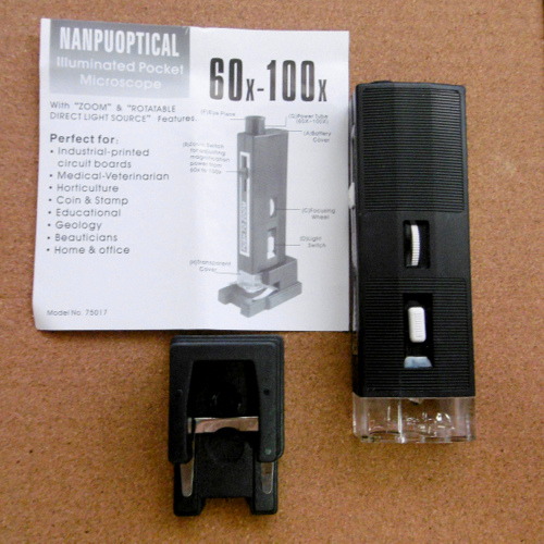 กล้องจุลทรรศน์ กล้องส่องเพชร,จิวเวอร์รี่ กล้องส่องพระกำลังขยาย 60-100 เท่า พร้อมไฟส่องสว่าง