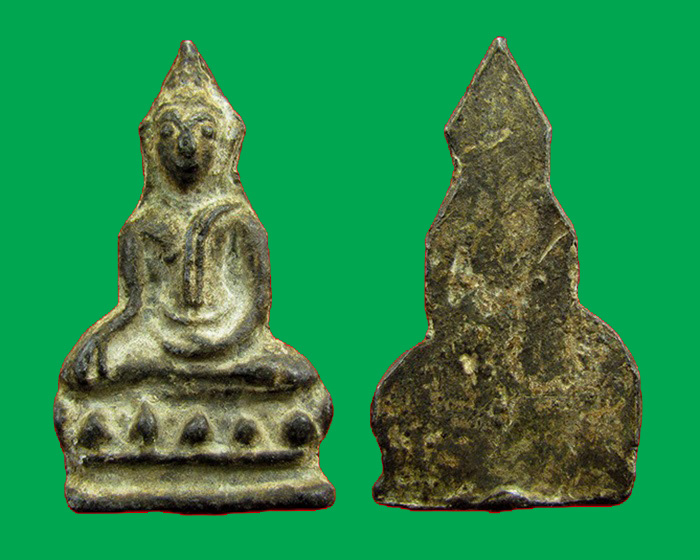 พระอู่ทอง บัวชั้นเดียว เนื้อชิน สนิมแดง กรุวัดเหนือ จ.กาญจนบุรี