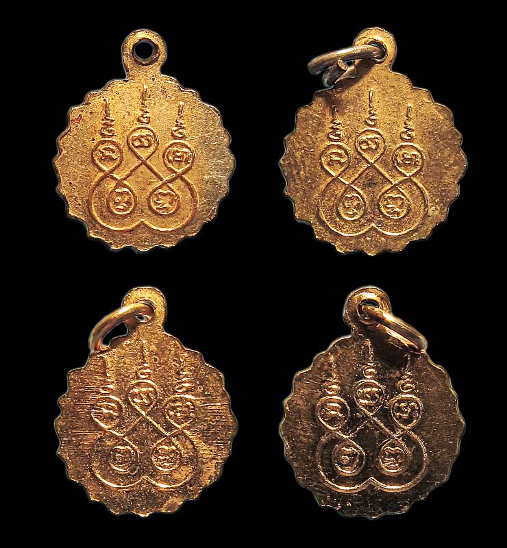 เหรียญพระพุทธโสธร รูปกลีบบัว เนื้อทองแดงกะไหล่ทองลงยา หลังยันต์ห้า ปี 2527