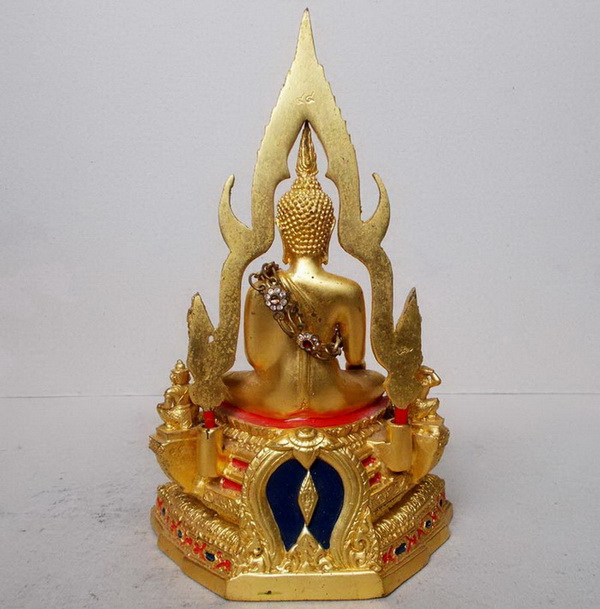 พระพุทธชินราช จ.พิษณุโลก หน้าตัก 3 นิ้ว เนื้อโลหะปิดทอง ซุ้มถอดได้ ตอกเลขไทย