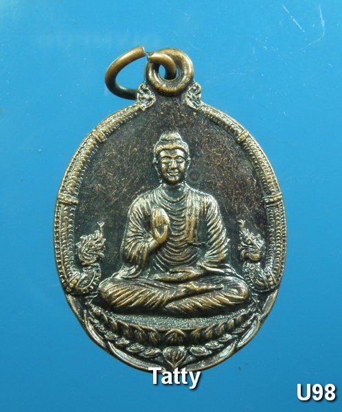 เหรียญพระพุทธ นาคข้าง วัดพระธาตุน้ำดอกบัวทอง ต.โรงช้าง อ.ป่าแดด จ.เชียงราย ปี 2543