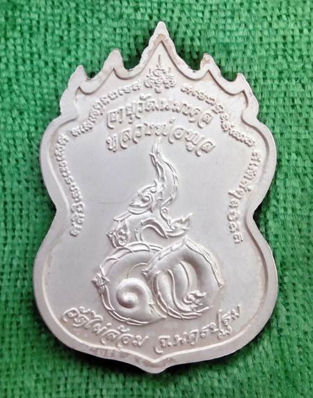 เหรียญ เก้ายอด หลวงพ่อพูล วัดไผ่ล้อม เนี้อเงิน ลงยา พร้อมกล่อง