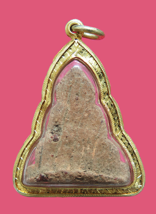 หลวงพ่อโต กรุบางกระทิง พิมพ์สมาธิ พร้อมกรอบเงินแท้ชุบทอง