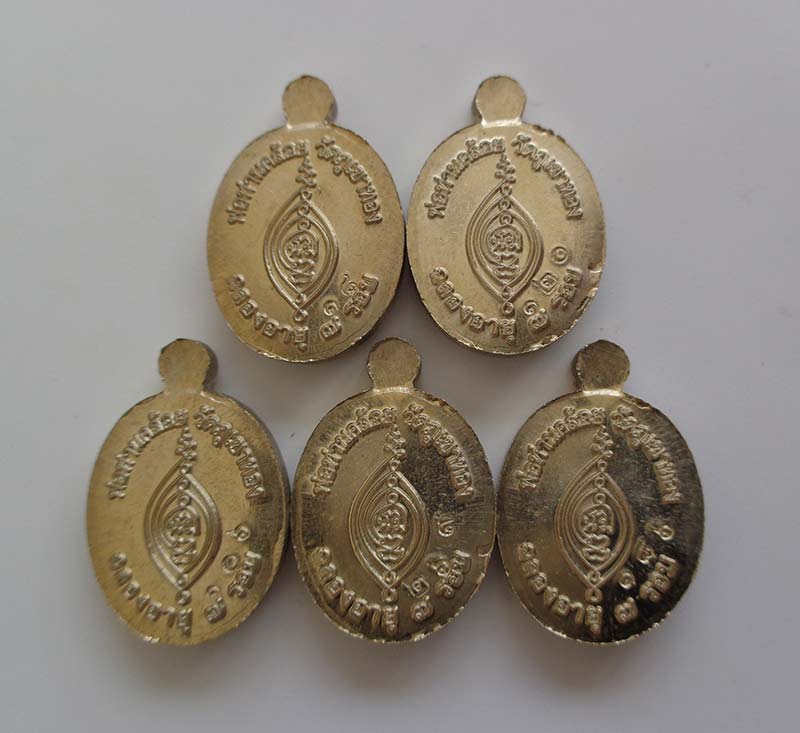 "นะ อะ ระ หัง" หลวงพ่อคล้อย อโนโม เหรียญเม็ดฟักทอง เนื้ออัลปาก้า จำนวน 5 เหรียญ