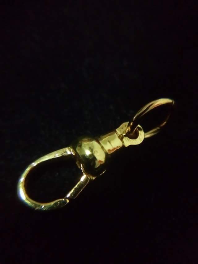 สปริงก้ามปูทองคำแท้ขัดเงา แบบไม่หมุน ขนาด 1.80 ซม. สปริงแน่นทนทานครับ