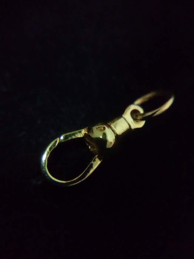 สปริงก้ามปูทองคำแท้ขัดเงา แบบไม่หมุน ขนาด 1.80 ซม. สปริงแน่นทนทานครับ