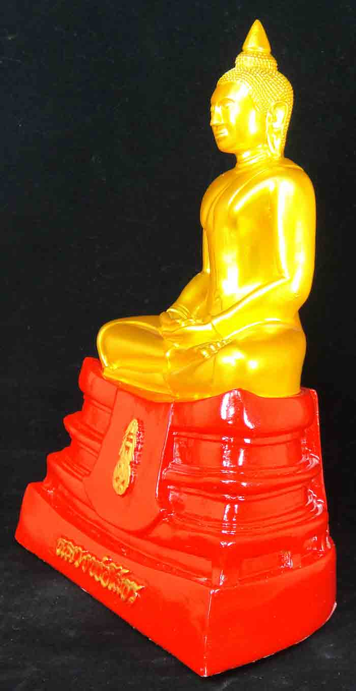 ***พระพุทธโสธร เนื้อเรซิ่นองค์สีทองฐานสีแดงพุทธลักษณะสวยงามมาก ขนาดหน้าตัก 5 นิ้ว ความสูง 9.5 นิ้ว ฐ