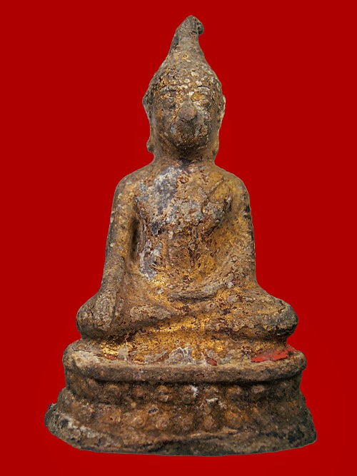 พระรัตนโกสินทร์ เนื้อตะกั่วสนิมแดง ปิดทองเดิมจากกรุครับ