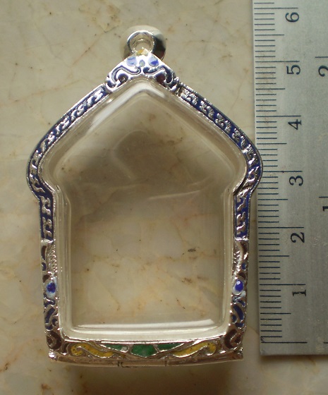 ตลับเงินลงยาเต็มใบ  ใส่ขุนแผนพรายกุมารพิมพ์ใหญ่ เคาะเดียว 