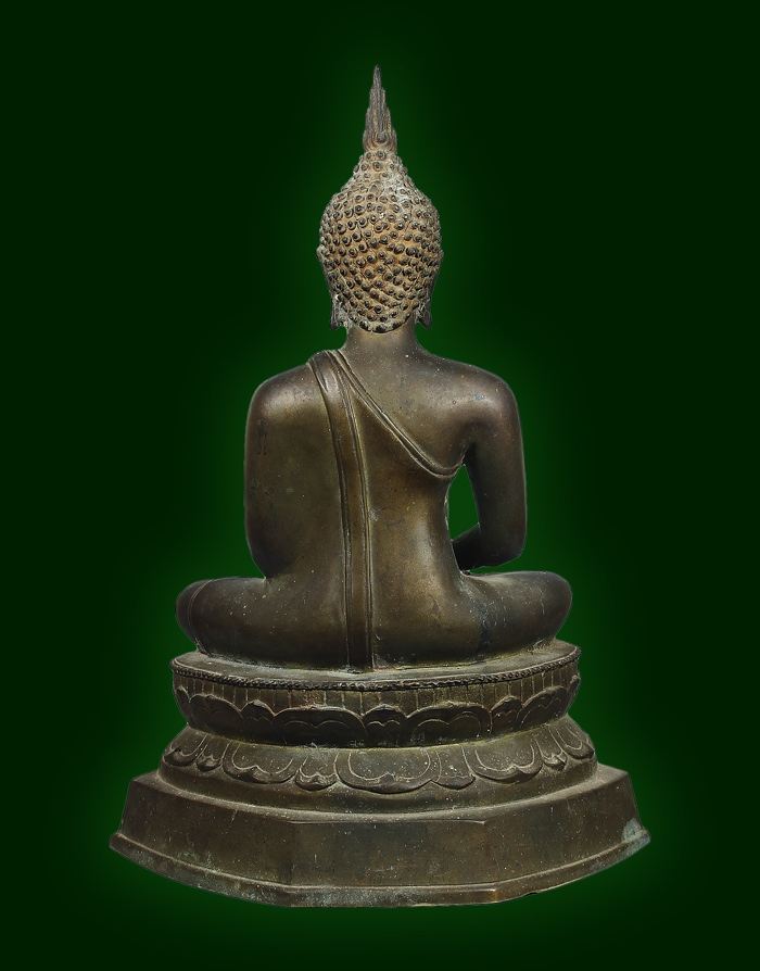 พระบูชา รัชกาล ตามุก เนื้อทองเหลือง ผิวหิ้ง ขี้ยุงเพียบ