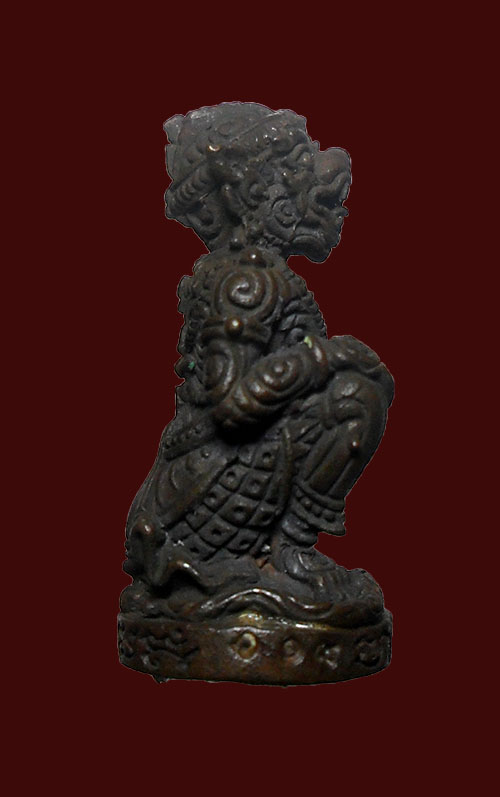 หนุมานมหาปราบ หลวงพ่อสาคร รุ่นแรก ปี52 เนื้อทองแดงเถื่อน ก้นอุดผง โค้ต นะ หมายเลข619 เลขสามหลัก