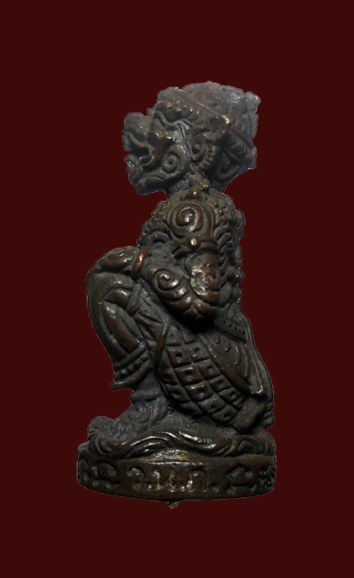 หนุมานมหาปราบ หลวงพ่อสาคร รุ่นแรก ปี52 เนื้อทองแดงเถื่อน ก้นอุดผง โค้ต นะ หมายเลข619 เลขสามหลัก