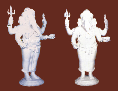 พระพิฆเนศวร์นวมหาราช 34 นิ้วเนื้อหินอ่อนขาว (กรรมการ)