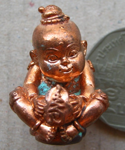 กุมารพรหม พ่อท่านพรหม วัดพลานุภาพ จ ปัตตานี ปี2554 เนื้อทองแดง หมายเลข1666 พร้อมกล่องเดิม