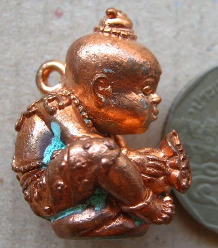 กุมารพรหม พ่อท่านพรหม วัดพลานุภาพ จ ปัตตานี ปี2554 เนื้อทองแดง หมายเลข1666 พร้อมกล่องเดิม