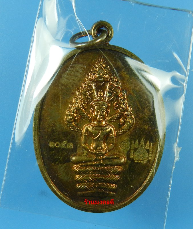 เหรียญพระนาคปรกไตรมาส 51 หลวงพ่อสาคร วัดหนองกรับ เนื้อทองแดงผิวไฟ เลขสวย 1053 (สภาพสวย)