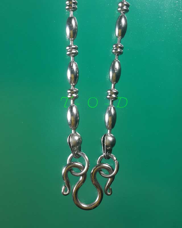 สร้อยสแตนเลส เม็ดข้าว+กลม 16 นิ้ว