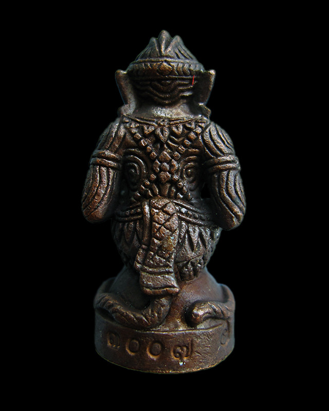 หนุมานมหาปราบไพรี หลวงปู่บัว ถามโก วัดศรีบุรพาราม จ.ตราด เนื้อทองแดงผสมสัมริด ก้นอุดผงผสมสีผึ้ง