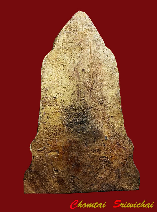 พระโคนสมอ พิมพ์เล็ก เนื้อดิน รัด ชาด ทองเดิมในกรุ