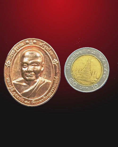 เหรียญรูปไข่ครึ่งองค์หลวงปู่ลี กุสลธโร  ปี ๒๕๕๔ 
