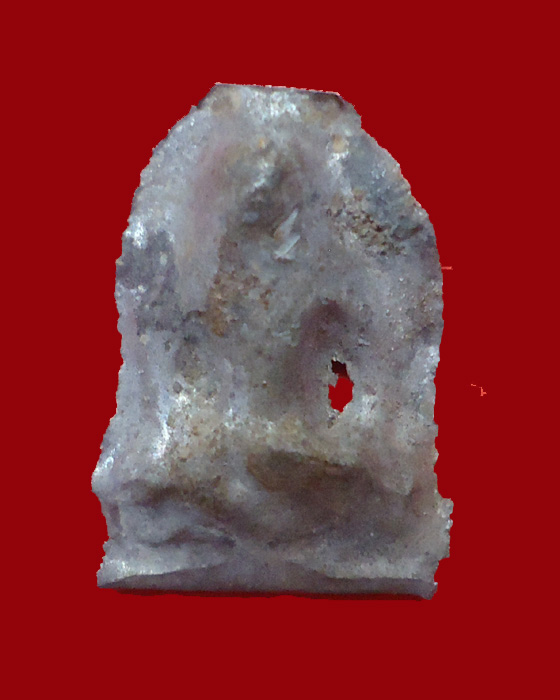 พระร่วงนั่งแผงตัดเดี่ยว กรุวัดราชบูรณะ จ.อยุธยา เนื้อชินเงิน เลี่ยมเงิน เคาะเดียว