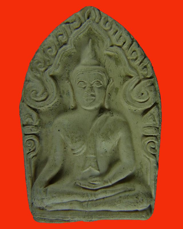 พระขุนแผนเคลือบหลวงพ่อพรหม วัดขนอนเหนือ ปี 2530 ไม่เคลือบสี ฝังตะกรุด