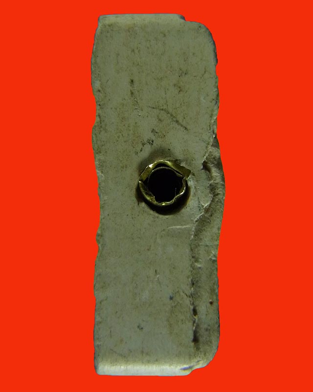 พระขุนแผนเคลือบหลวงพ่อพรหม วัดขนอนเหนือ ปี 2530 ไม่เคลือบสี ฝังตะกรุด