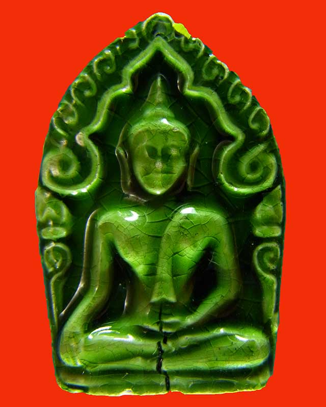 พระขุนแผนเคลือบหลวงพ่อพรหม วัดขนอนเหนือ ปี 2530 ฝังตะกรุด