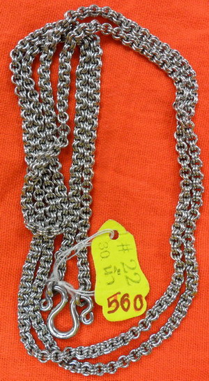 สร้อยสแตนเลสเกรดA(พุกแท้ๆ) ขนาดเบอร์22ยาว30นิ้ว ใส่พระ1องค์