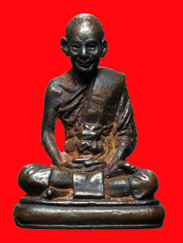 รูปหล่อโบราณ หลวงพ่อพรหม วัดขนอนเหนือ เนื้อนวะโลหะ ปี2527