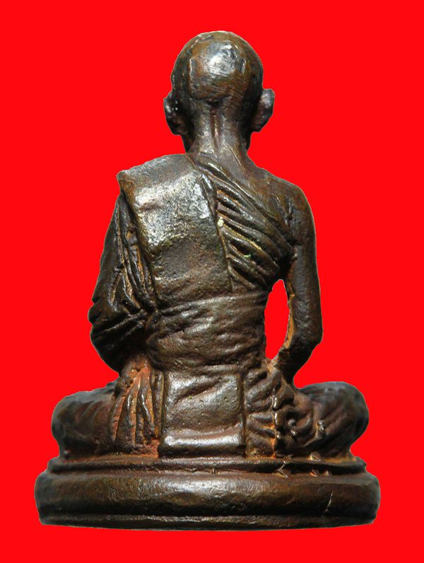 รูปหล่อโบราณ หลวงพ่อพรหม วัดขนอนเหนือ เนื้อนวะโลหะ ปี2527