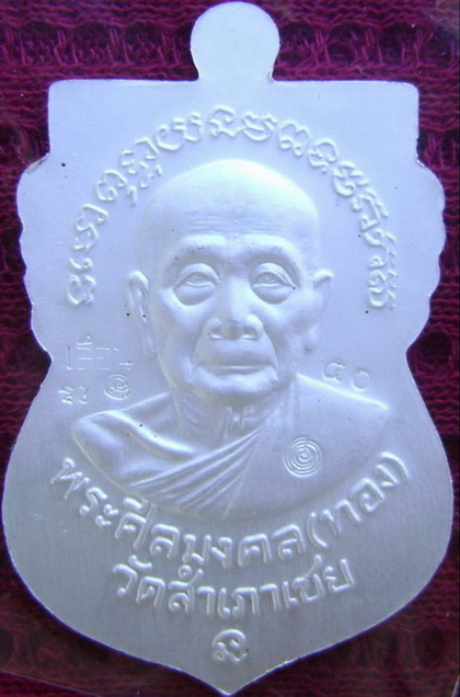 เหรียญเจริญพรหลวงพ่อทวดหลังหลวงพ่อทอง วัดสำเภาเชย ปี2554