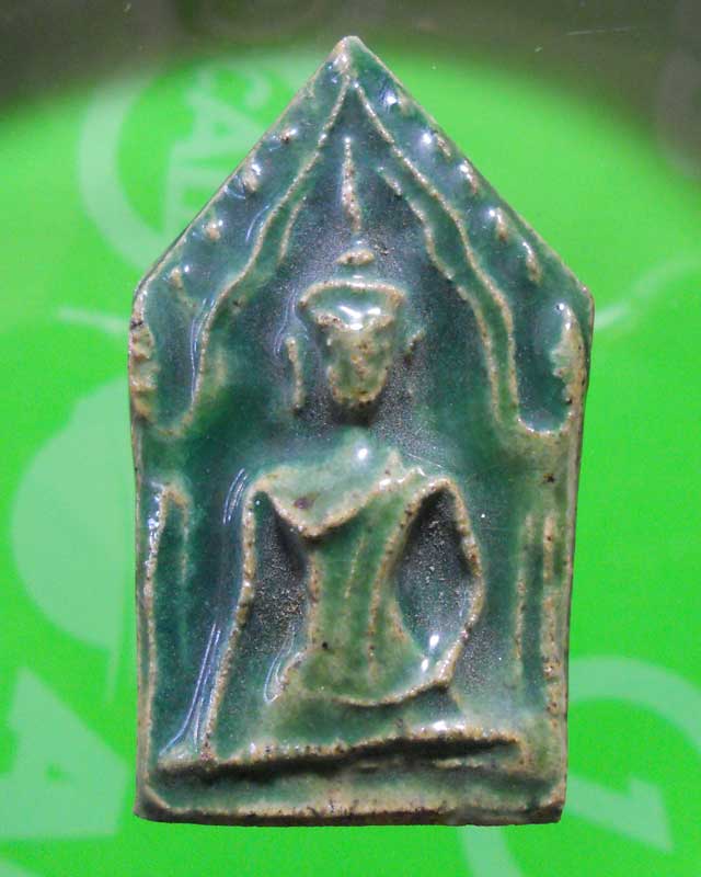 พระขุนแผนสมบูรณ์ทรัพย์ เคลือบเขียว หลวงปู่ชื้น วัดญาณเสน จ.อยุธยา