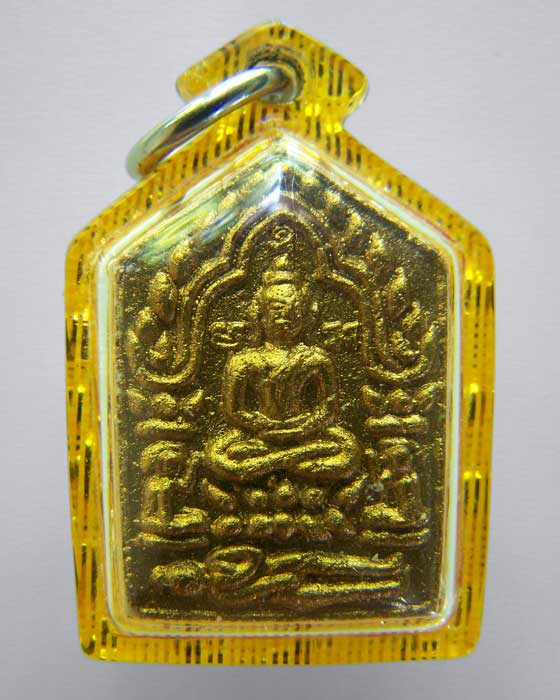 พระขุนแผน พรายกุมาร พิมพ์เล็ก หลวงพ่อสาคร ปี51 เนื้อขาวทาทอง ฝังพลอยเสก