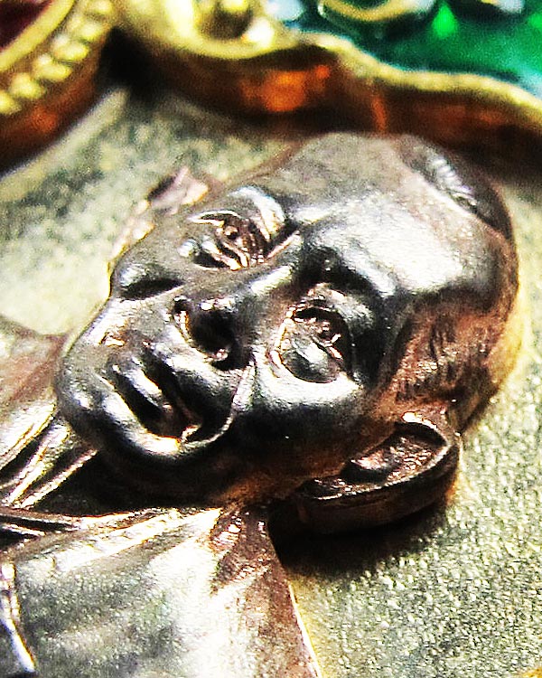 เหรียญเสมา 6 รอบ แยกกรรมการ_46 พื้นดีบุก ขอบปลอกลูกปืน องค์นวะ หลวงพ่อสาคร วัดหนองกรับ