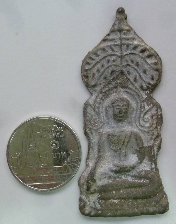 พระซุ้มร่มโพธิ กรุวัดราชบูรณะ อยุธยา เนื้อชินปรอทขาว