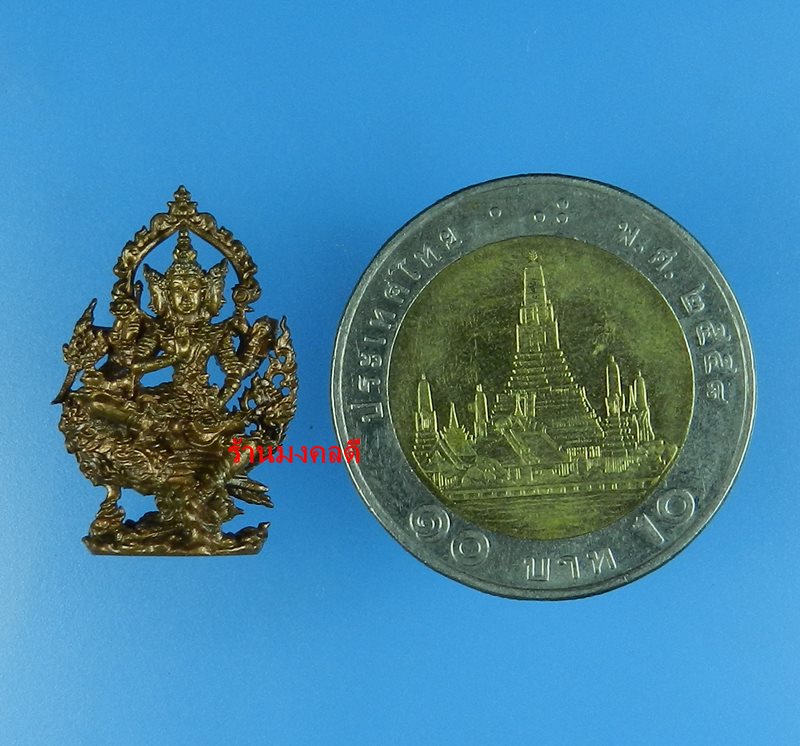 รูปหล่อพระพรหมประสิทธิ์ประทับหงส์สวรรค์ สูง 2.4 เนื้อนวะโลหะ No.165 ปี 58 (สภาพสวยพร้อมกล่องเดิม)