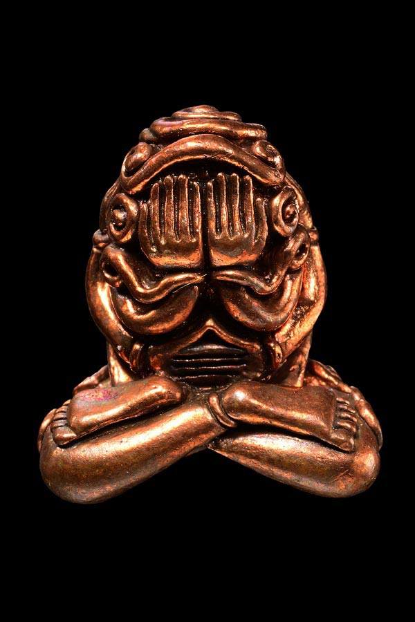 พระปิดตาอุตตาโม พิมพ์กลาง หลวงพ่อสาคร วัดหนองกรับ เนื้องทองแดง หมายเลข 3 หลัก 551 