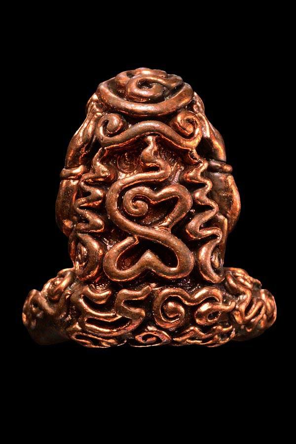 พระปิดตาอุตตาโม พิมพ์กลาง หลวงพ่อสาคร วัดหนองกรับ เนื้องทองแดง หมายเลข 3 หลัก 551 